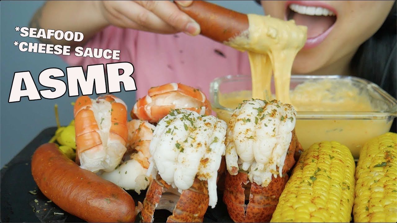 ASMR LOBSTER TAIL + GIANT SHRIMP + CHEESE SAUCE (EATING SOUNDS) NO TALKING | SAS-ASMR