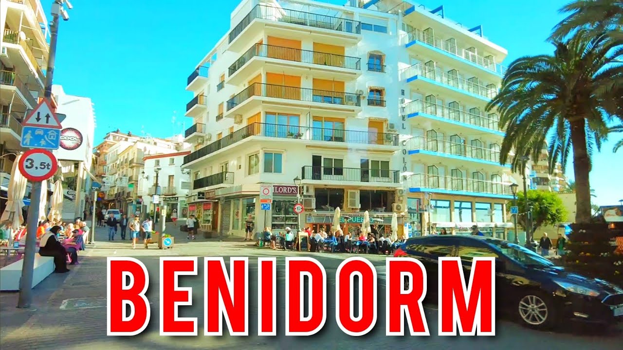 BENIDORM BUS TOUR 🇪🇦 LEVANTE BEACH to PONIENTE BEACH Costa Blanca Spain 4K February 2025