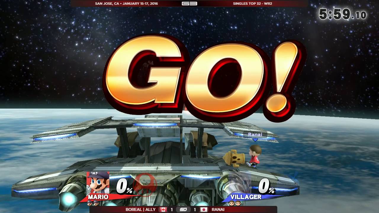 GENESIS 3 - Boreal|Ally (Mario) vs Ranai (Villager) - Wii U Singles Top32 WR2