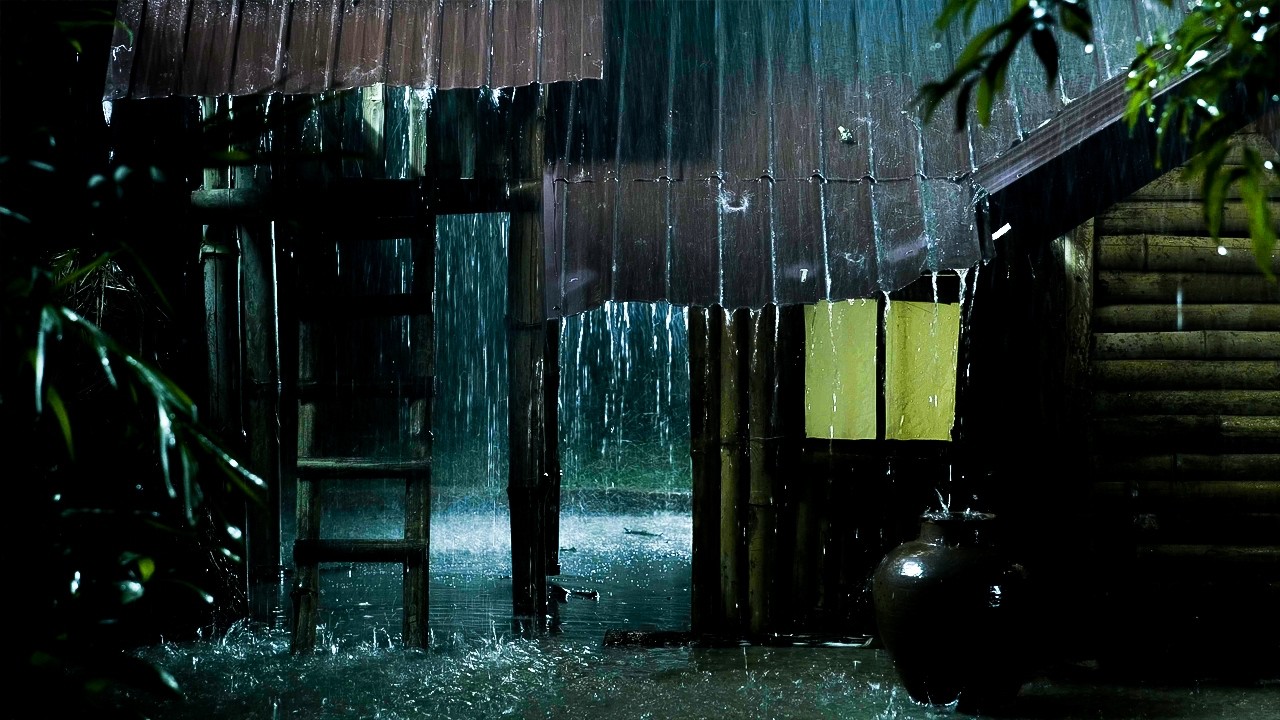 Deep Sleep Fast | Heavy Rain & Thunder on Old Tin Roof | No Ads, Dark Screen