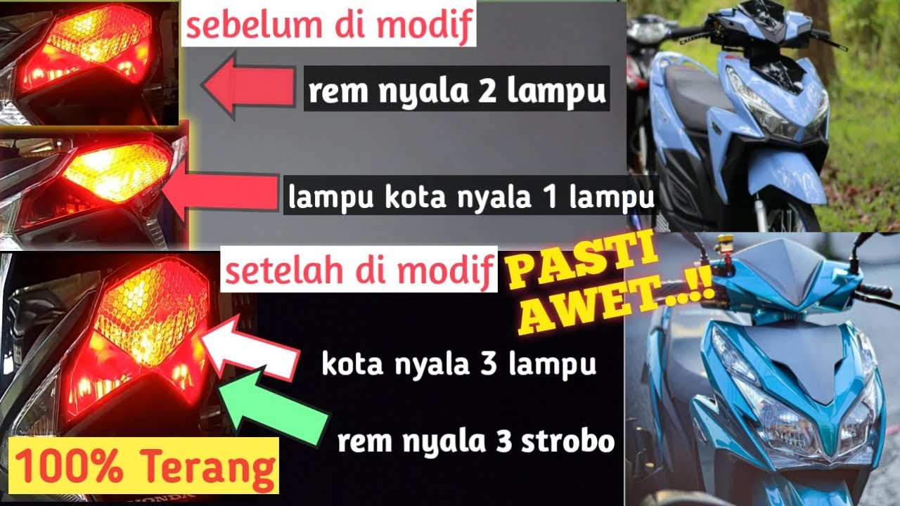 Modifikasi lampu rem belakang honda vario 125 old