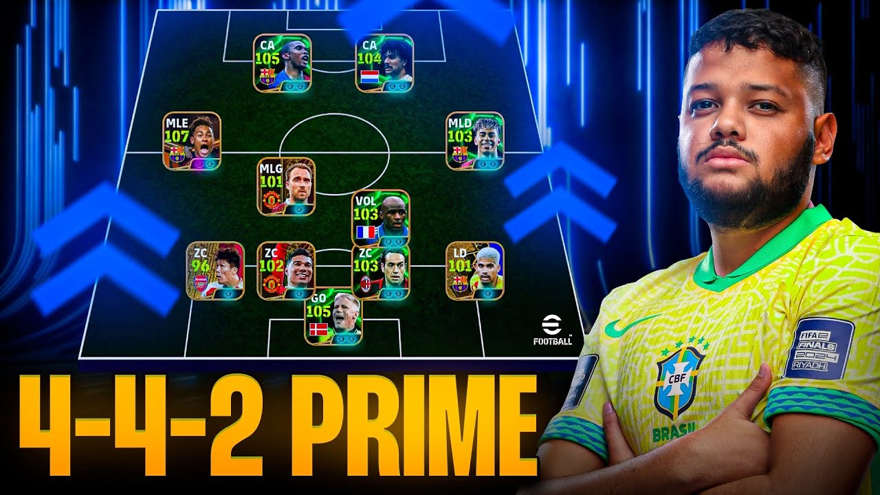 Montei uma forma&ccedil;&atilde;o 442 MUITO INSANA no Efootball Mobile