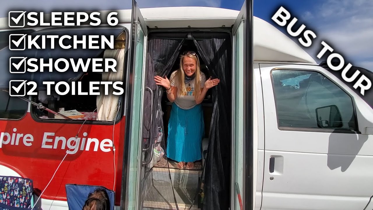 TINY HOME TOUR: Cheap yet functional shuttle bus conversion that sleeps 6