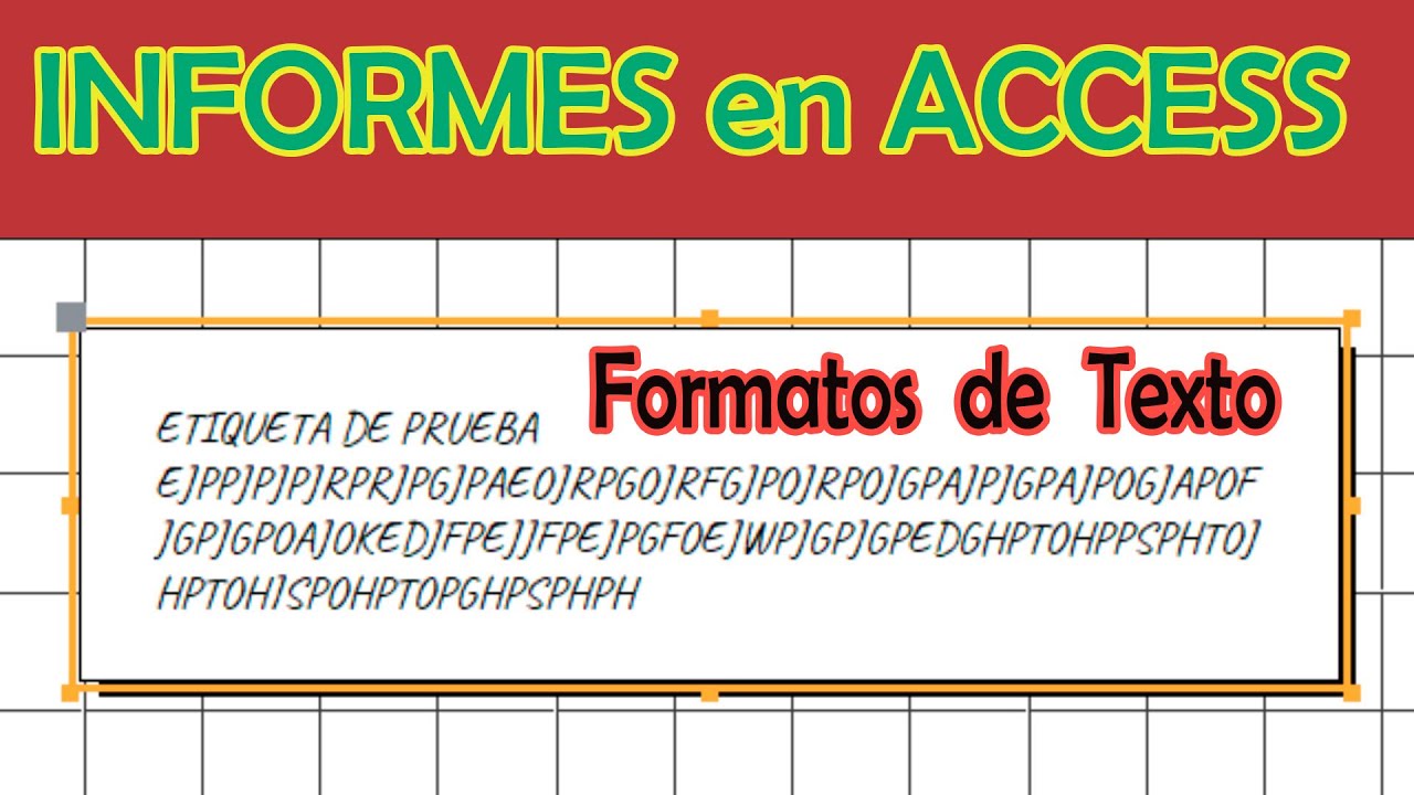 INFORMES en ACCESS (11) |  Formatear Texto.