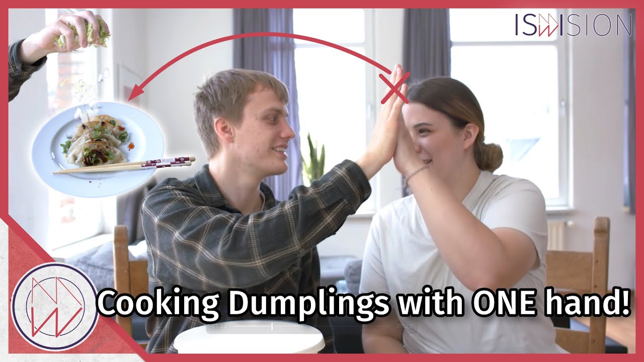 Dumplings with one hand only  | cooking challenge | ISWIsion21