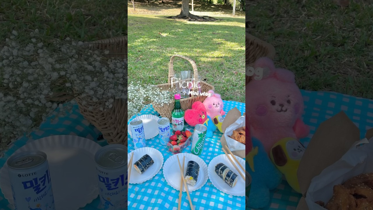 Picnic day 🧺🧚🏻&zwj;♀️✨ #food #foodie #vlog #bt21 #bts #picnic  #friends #fyp