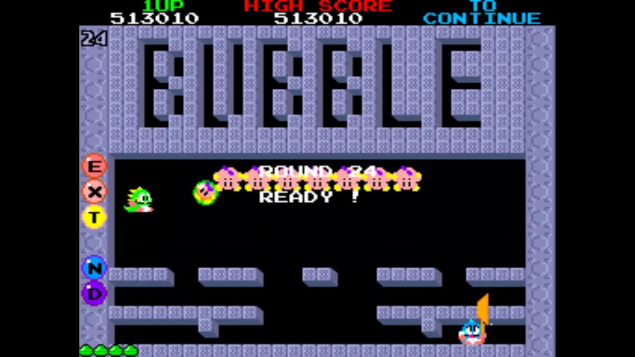 Bubble Bobble - Level 35 with 1 coin! - Arcade gaming