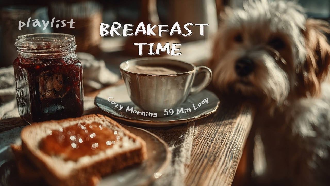 Уютная музыка для завтрака с питомцем 🍞☕🐾 Утренний Soft Pop | Цикл 59 минут