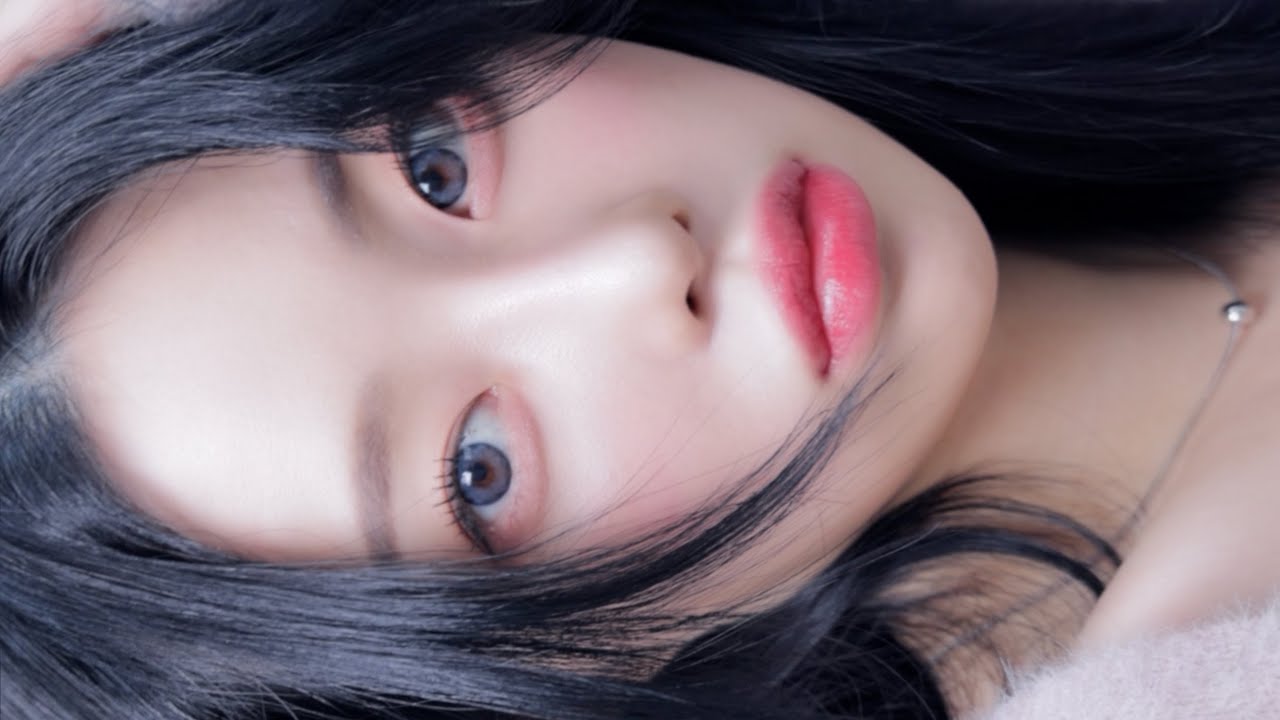 결국 다시 딥블루 염색..👩🏻🔹물먹 핑크 메이크업💓ㅣMINCARONG