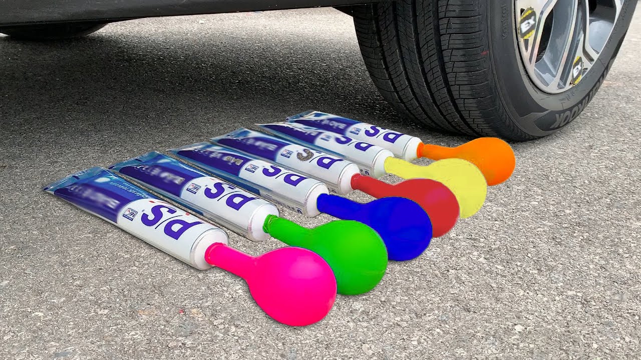 Experiment Car vs Toothpaste and Balloons | Crushing Crunchy & Soft Things by Car | Test Ex