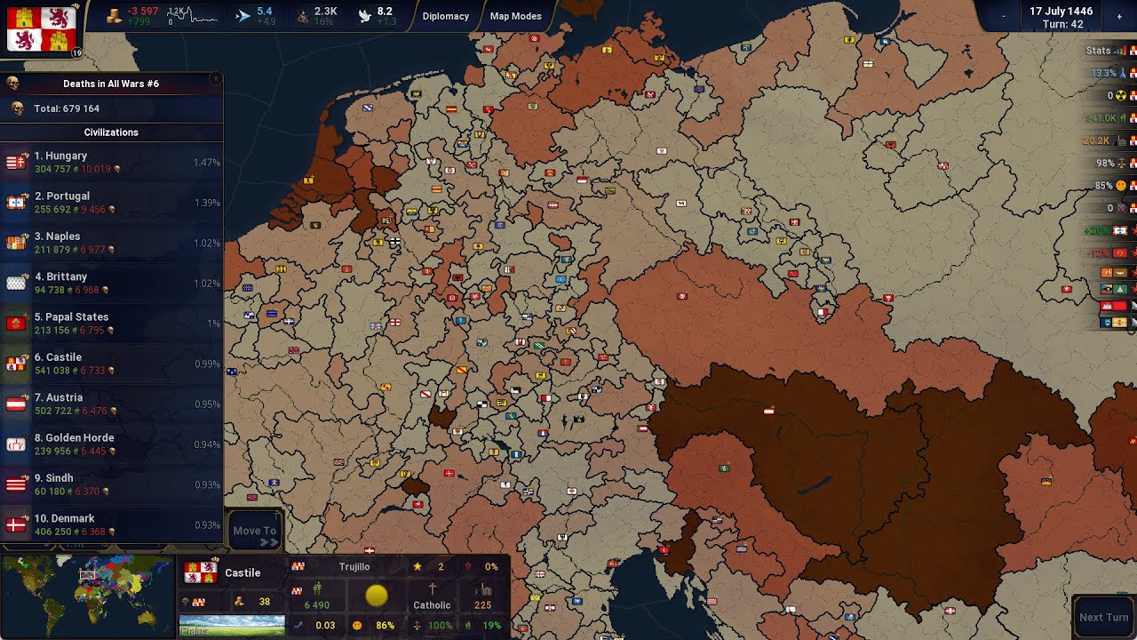 Deaths in All Wars - Age of History 2: Definitive Edition
