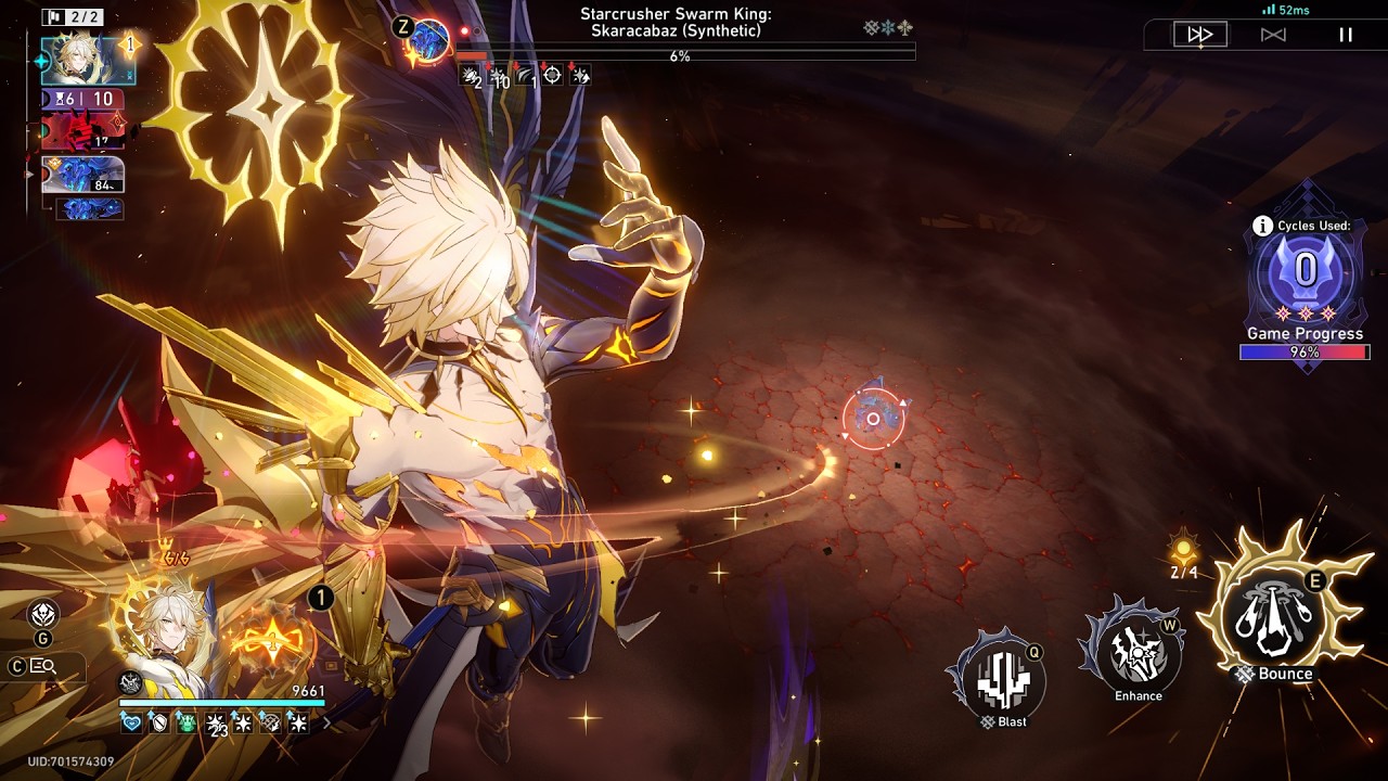 Phainon with his friend Caelus 9 cost 0-Cycle 4.3's King-in-Check, squishing the bug with rocks.