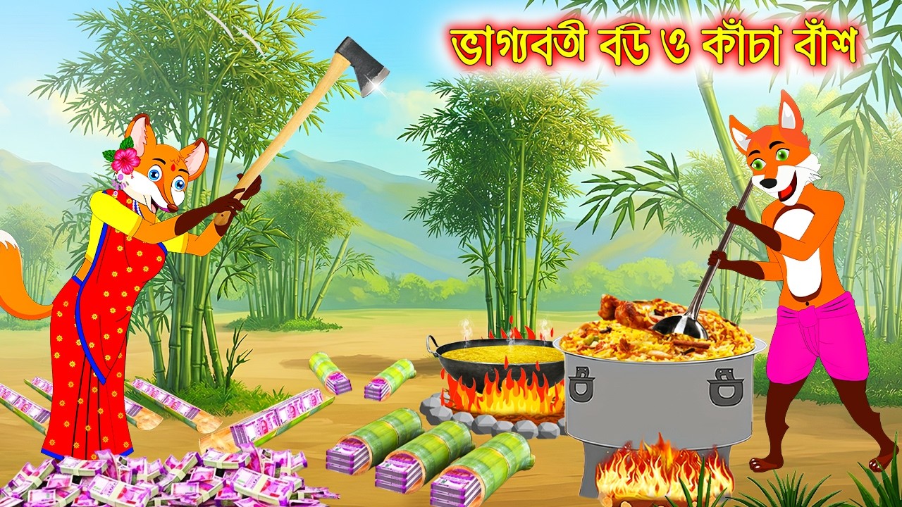 ভাগ্যবতী বউ আর কাঁচা বাঁশ | Vaggo Boti Bou r Khaca Bash | Bangla Cartoon | Fox Cartoon | Interesting