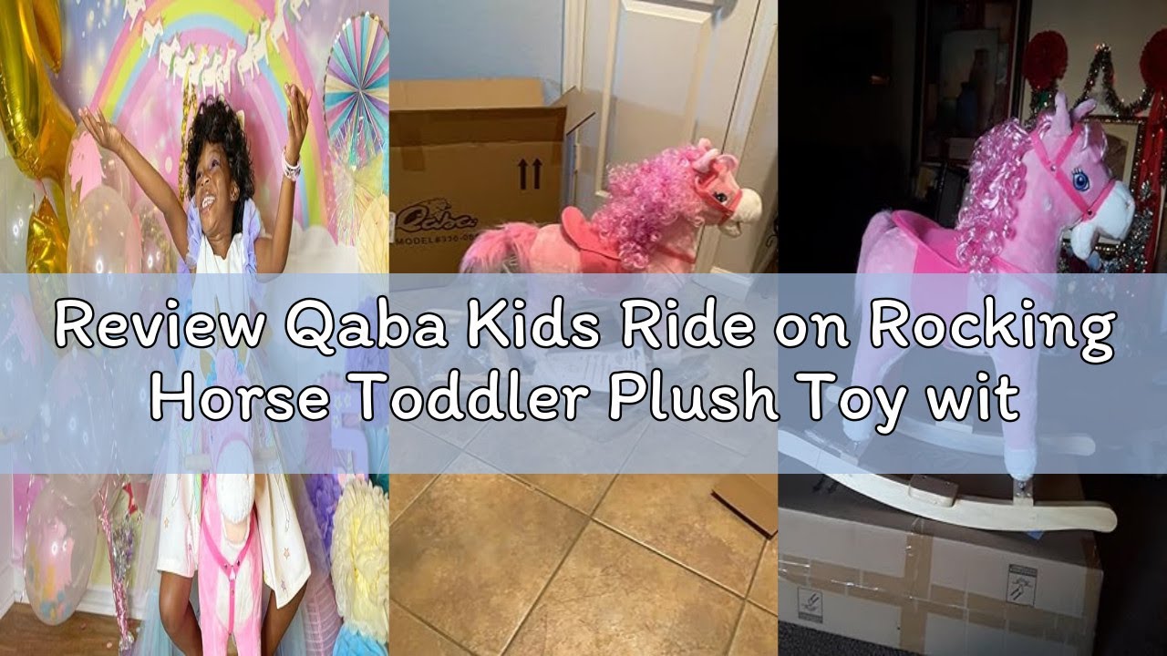 Review Qaba Kids Ride on Rocking Horse Toddler Plush Toy with Realistic Sounds and Swinging Tail for