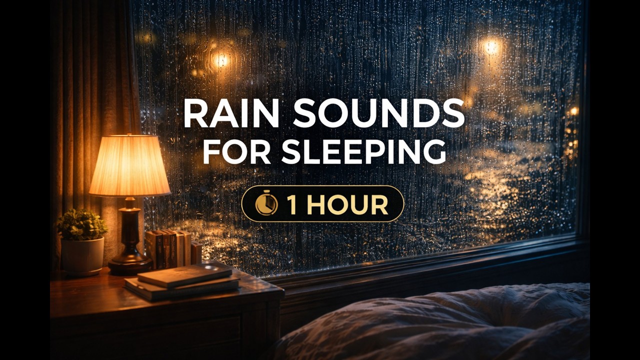 Rain Sounds for Sleeping 1 Hour | Heavy Rain on Window at Night | Deep Sleep & Relaxation