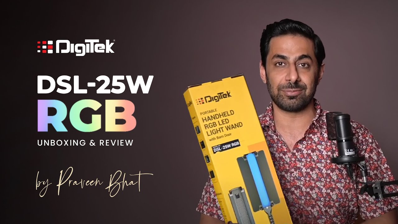 Unboxing Portable Handheld RGB LED Light Wand with Barn Door (DSL-25W RGB) by Praveen Bhat | Digitek