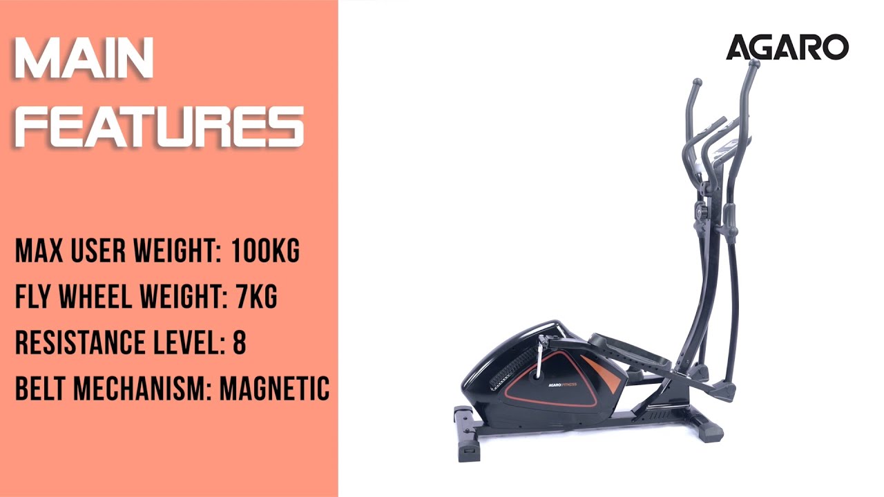 AGARO RAGE Magnetic Cross trainer for Home, 8 Magnetic Resistance Levels, with 7Kg Fly Wheel | Demo
