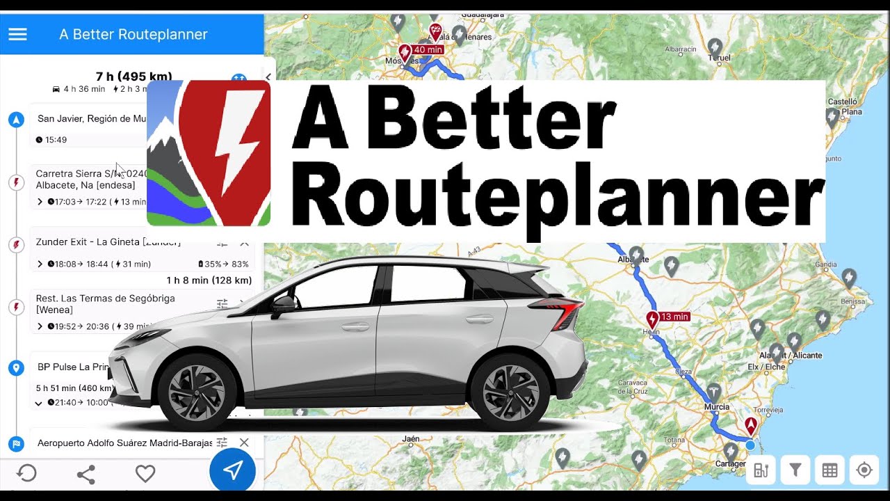 COMO PLANIFIQUE MI VIAJE DE 900Kmt EN MG4 CON EL ABRP, GOOGLE DOCS, MAPS Y ELECTROMAPS.