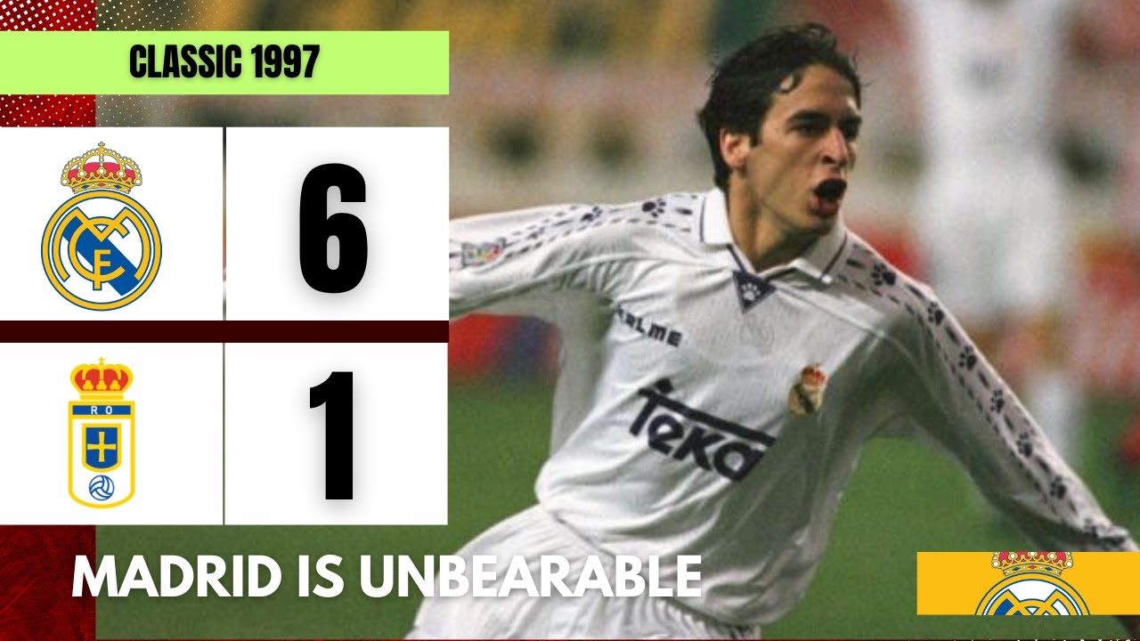 Real Madrid vs Real Oviedo 6-1 1997 | Madrid is unbearable | Extended Highlights