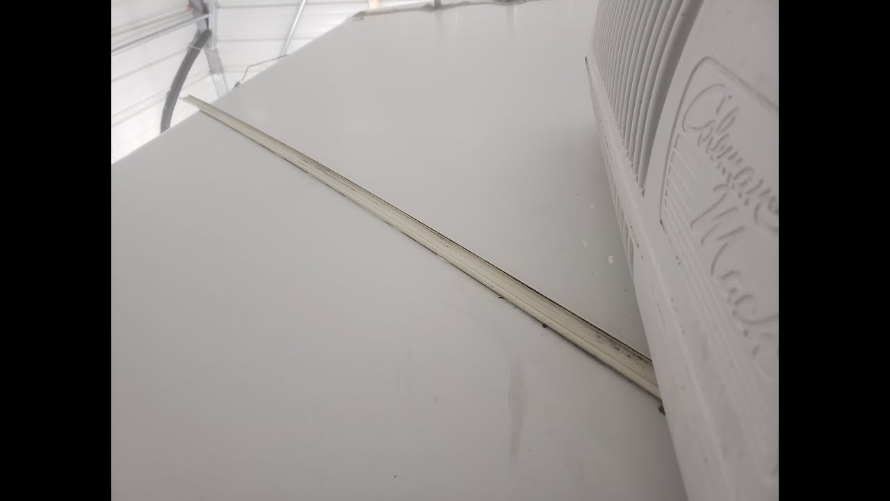 RV Gutters for Roof Top Air Conditioners No More Streaks Also AC Tuneup on Coleman Mach