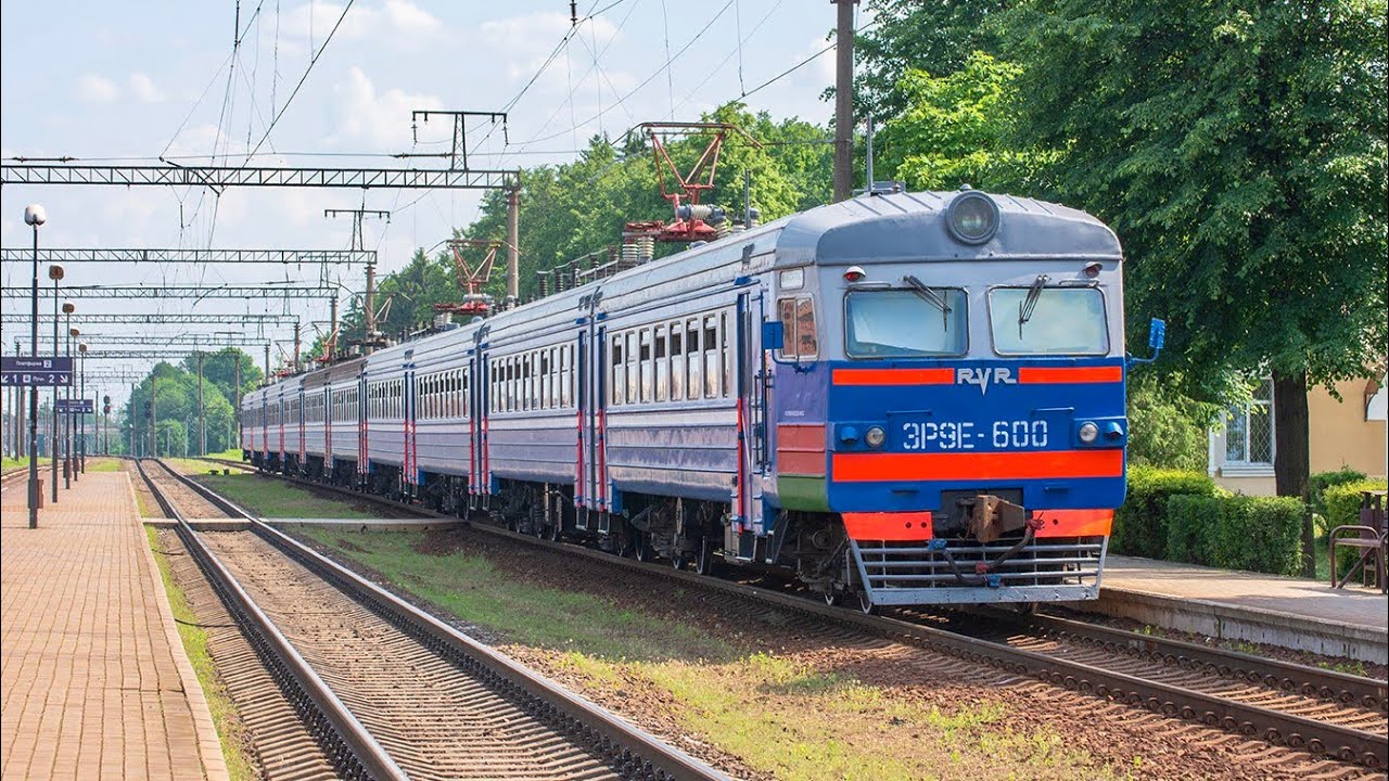 электричка Минска ЭР9Е-600 ТЧ-9 маршрут Гудогай-Минск Пассажирский