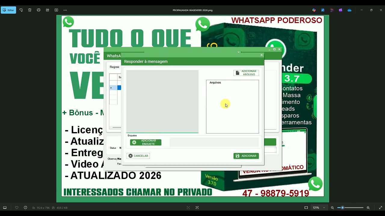 AULA 13 - ROBO AUTOMÁTICO ATENDIMENTO - WASENDER - PROGRAMA AUTOMAÇÃO PARA WHATSAPP