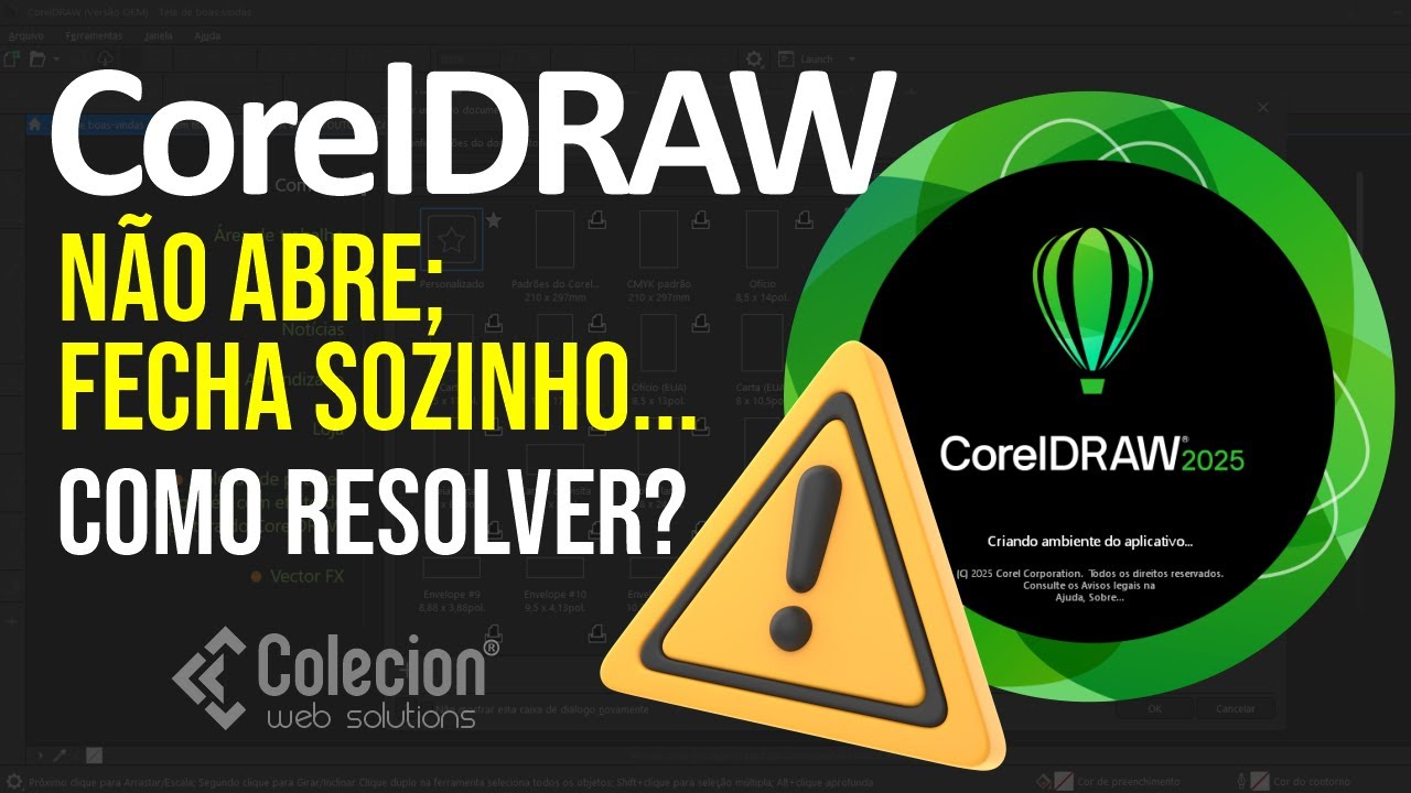 TUTORIAL: CorelDRAW Travou, Deu erro,  Não abre ou Fecha Sozinho - Como resolver. #coreldraw