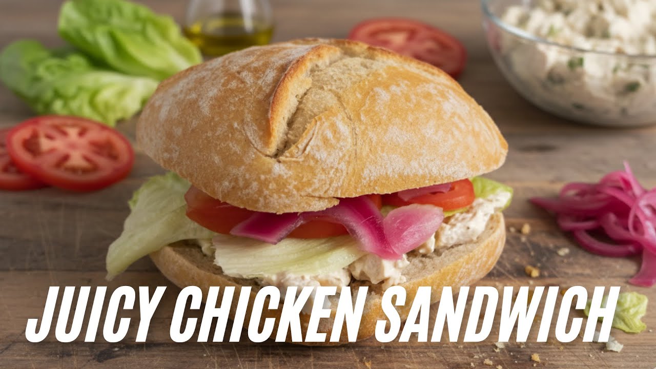 Juicy Chicken Sandwich with Tangy Homemade Pickled Onions | Easy & Flavorful