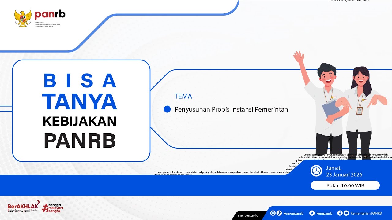[LIVE] Bisa Tanya Kebijakan PANRB: Penyusunan Probis Instansi Pemerintah