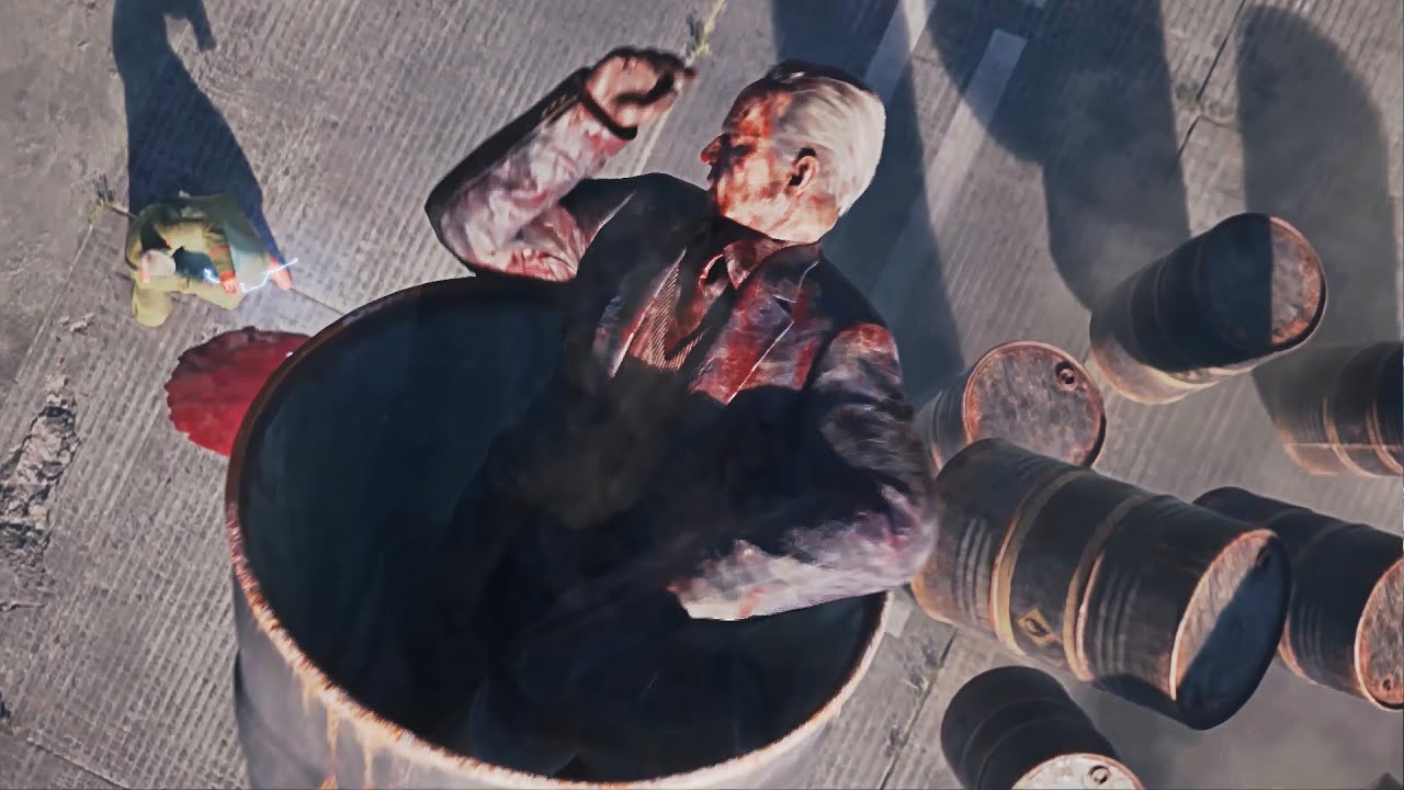 Volgin discovers Granin's dead body in a barrel scene (4K) - Metal Gear Solid Delta: Snake Eater