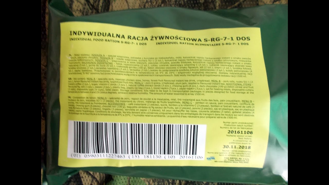 POLSKA racja żywnościowa na 24h S-RG-7 - 1 DOS  (SRG-7) - część 1/2
