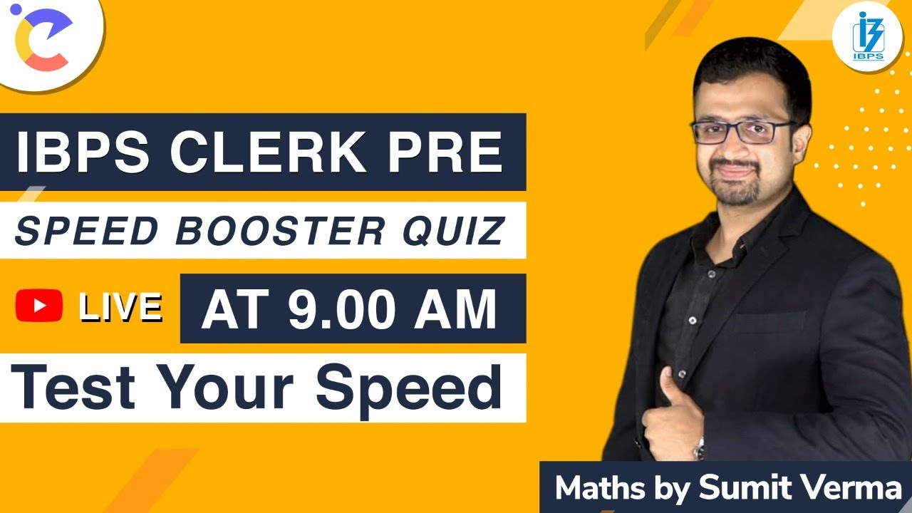 LIVE🔴  IBPS Clerk Pre | Speed booster Quiz | Sumit Sir | Exam Centric