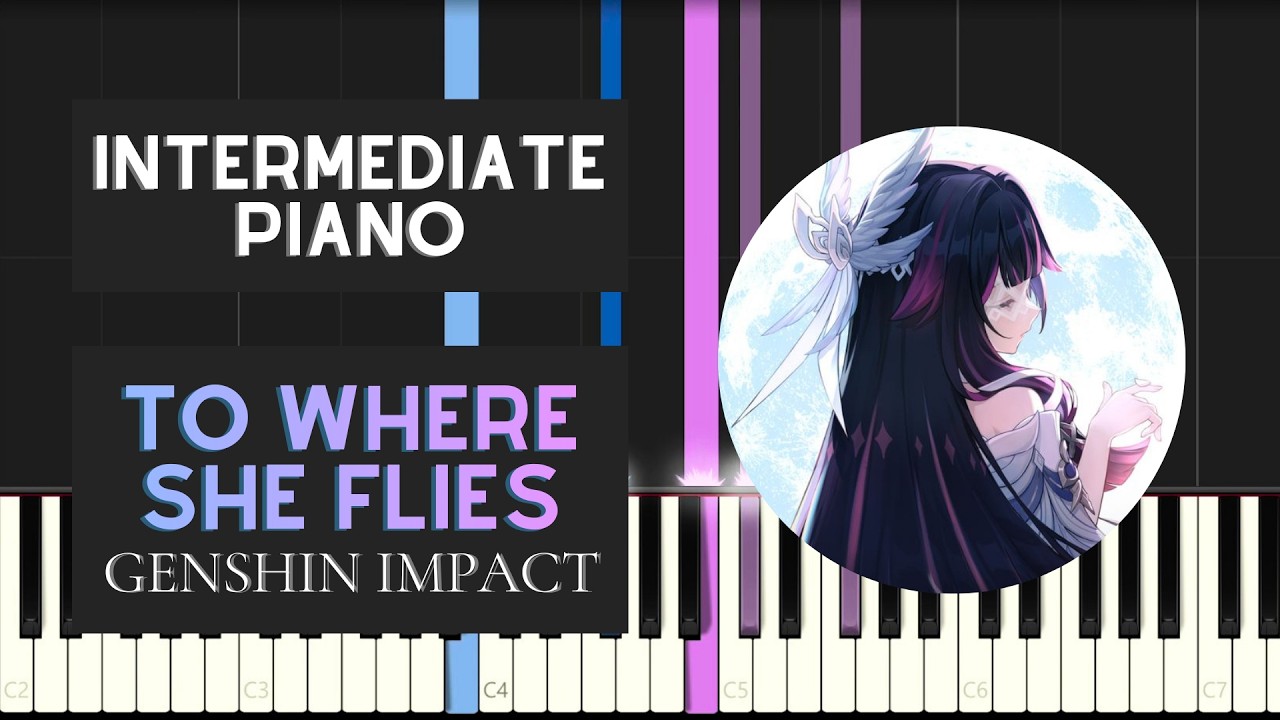 To Where She Flies (Intermediate Piano Tutorial) - Genshin Impact