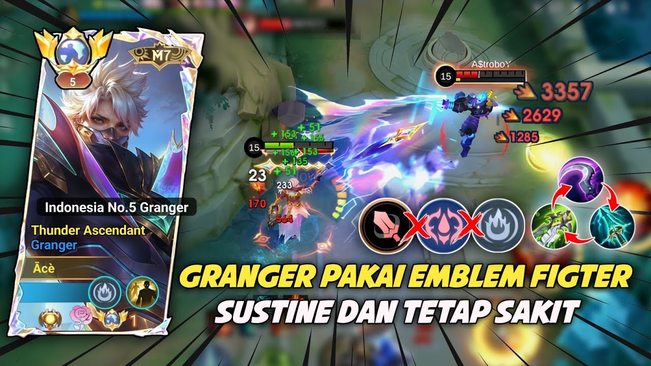 GRANGER EMBLEM FIHGTER SPELL VAMP DERES TAPI MASIH SAKIT | TOP GLOBAL GRANGER MLBB