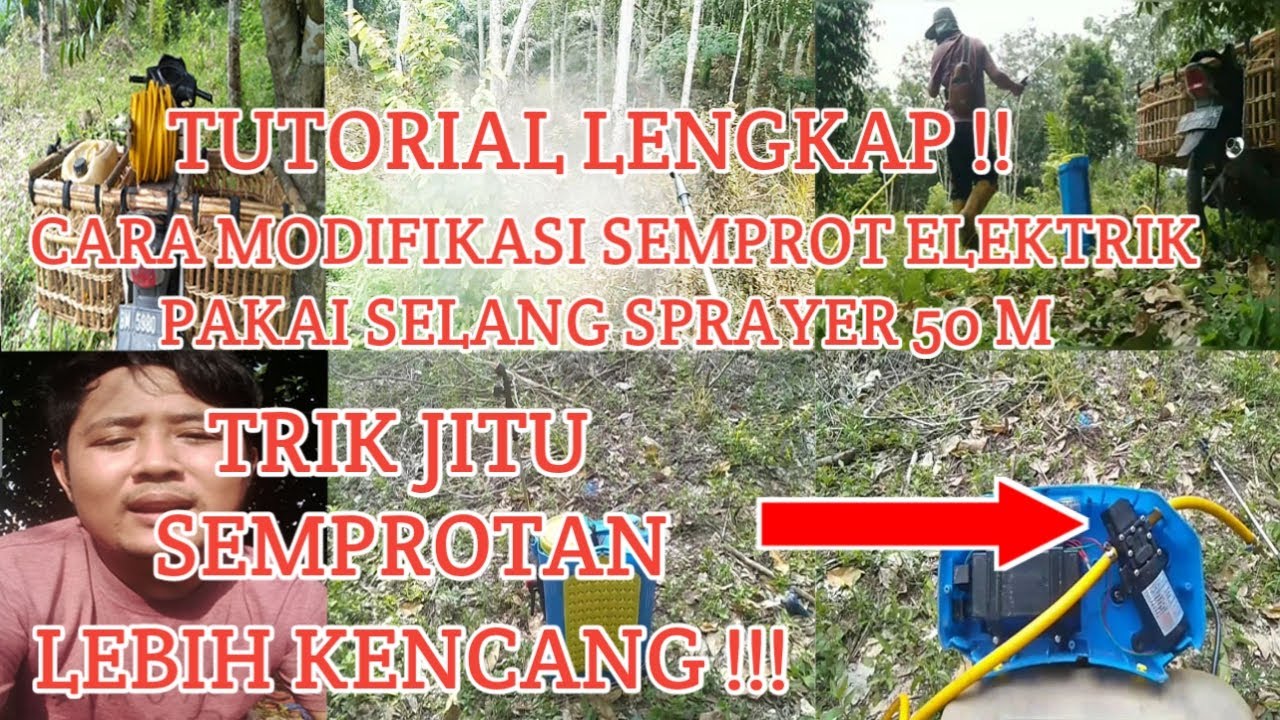 Cara merakit semprot elektrik pakai selang seprayer panjang 50 meter