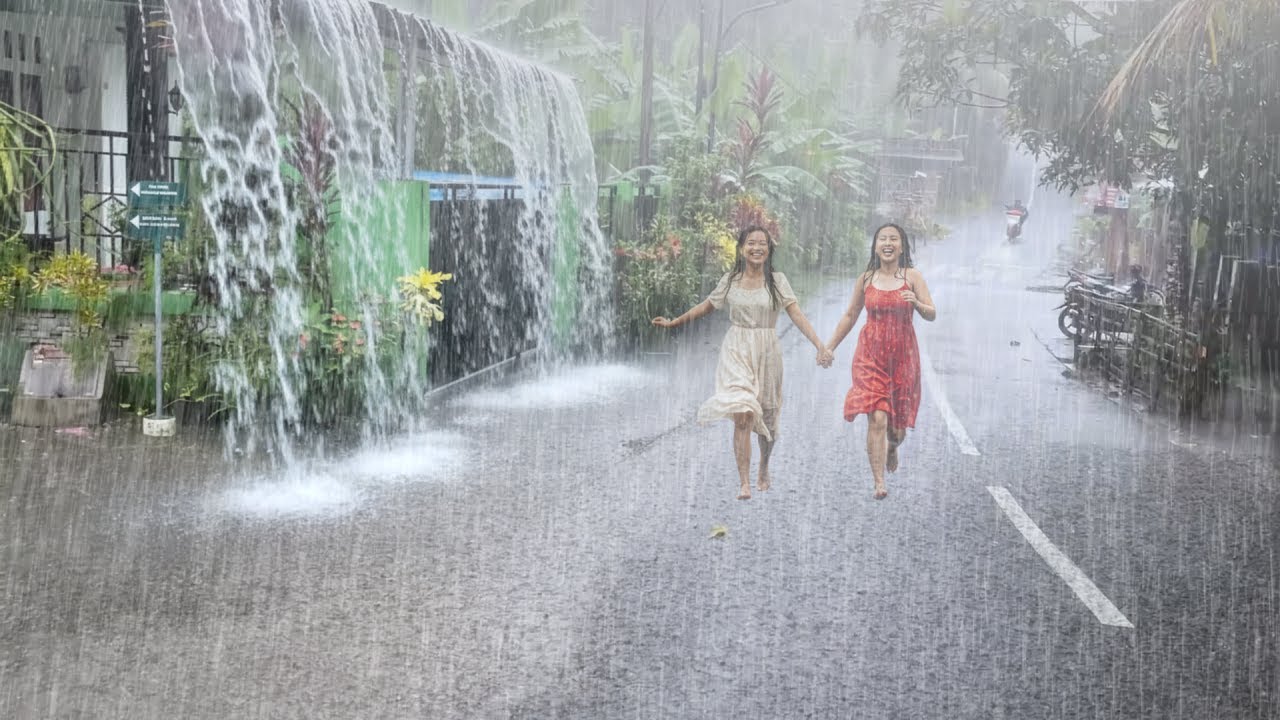 Heavy Rain and Thunder in the Village - Rain Sounds ASMR | Perfect Heavy Rain for Rest