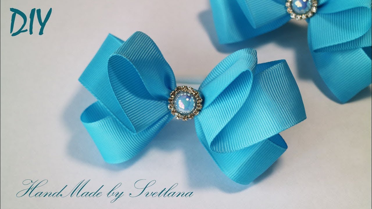 Простой Бантик из репсовой ленты Канзаши для начинающих Grosgrain ribbon bow Laco de fita