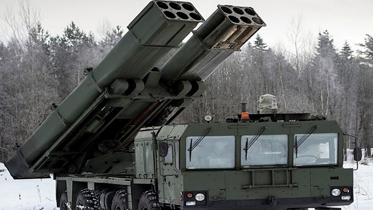 Terrifying Moment Massive Rocket Lauched of Uragan Versions MLRS