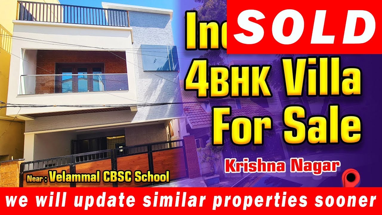 SOLD - 🏠 Spacious 4BHK Villa for Sale | Independent Duplex Home in Krishna Nagar, Valasaravakkam