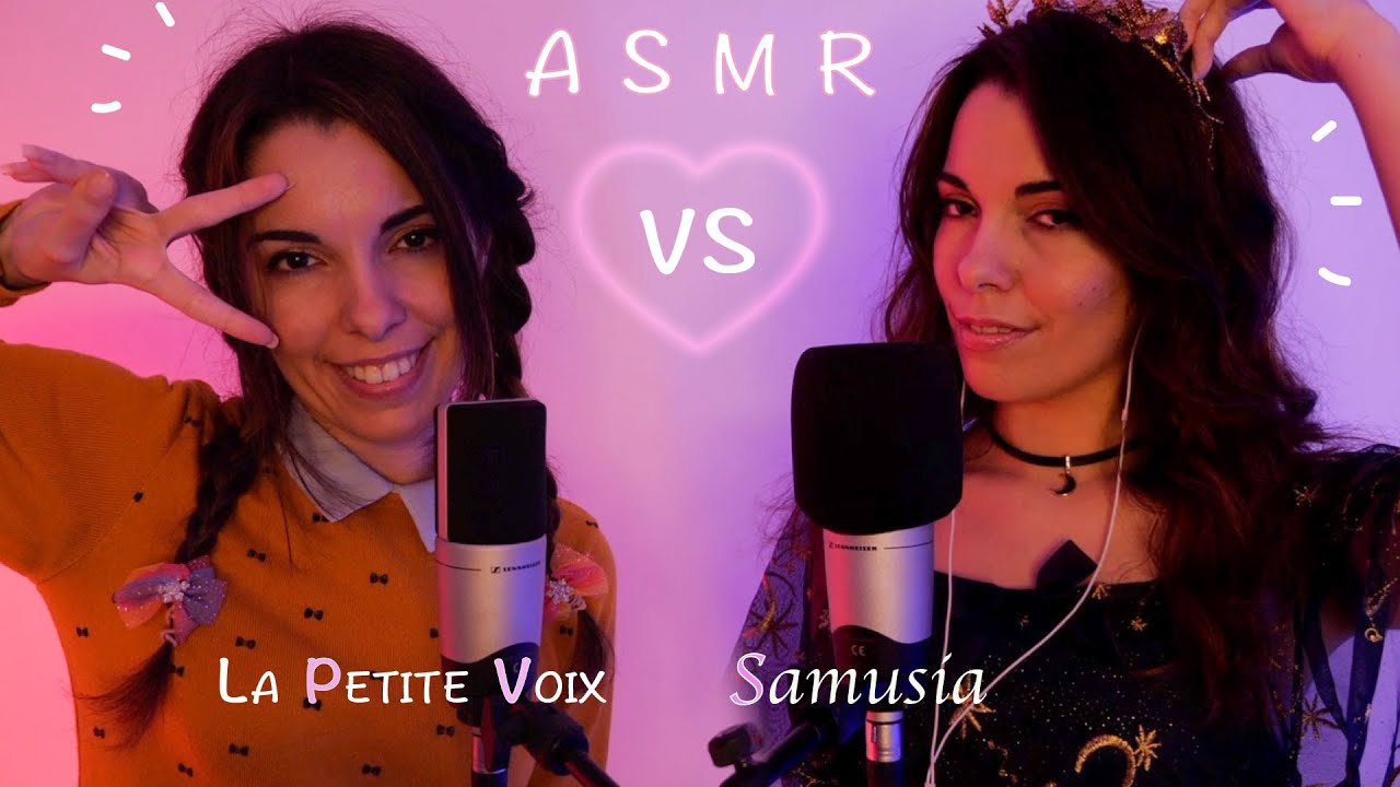 ASMR Twin ~ Mouth Sounds BATTLE 💕 Samusia VS La Petite Voix 💕 Double Inaudible * Bruits de Bouche FR