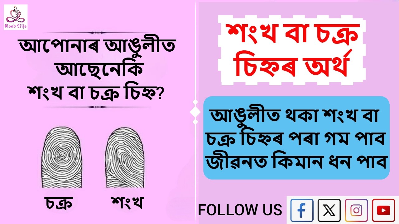 Secret of Fingerprints | আপোনাৰ আঙুলীত শংখ বা চক্ৰ থাকিলে লাভ | শংখ বা চক্ৰ চিহ্নৰ অৰ্থ | #goodliife