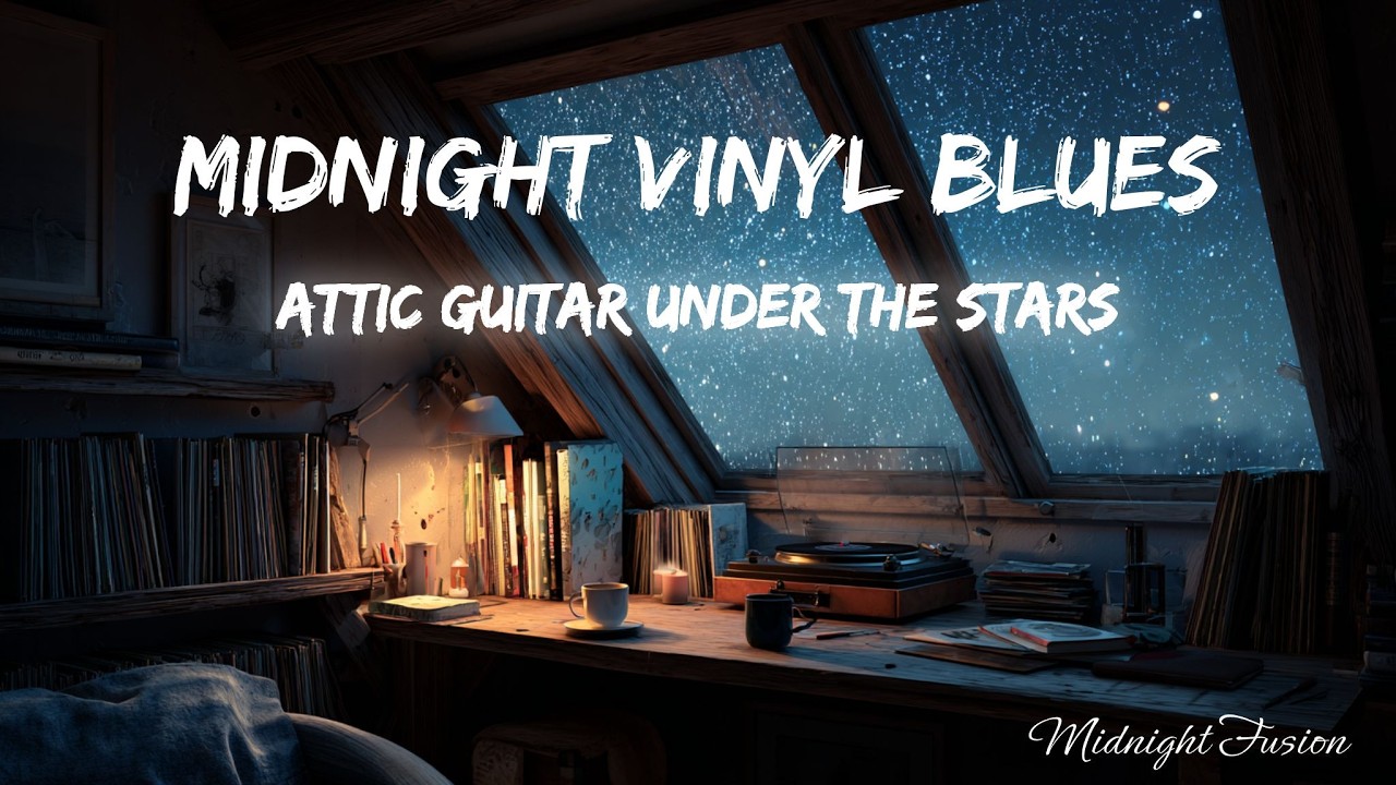 Late Night Blues on Vinyl ⭐ | Relaxing Starry Night Guitar