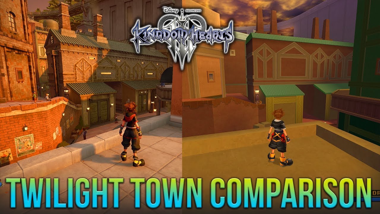 Kingdom Hearts 3 & Kingdom Hearts 2 Twilight Town Comparison!