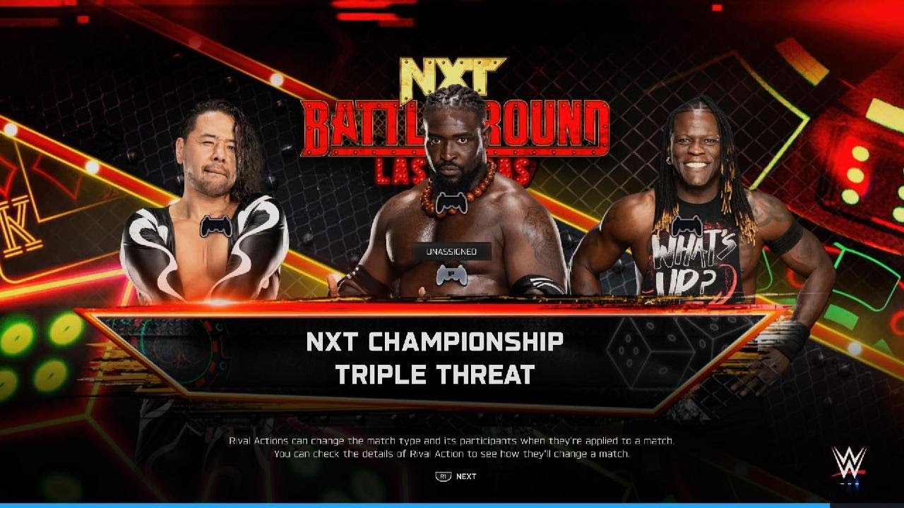 WWE 2K25 Oba Femi Vs Shinsuke Nakamura Vs R-Truth - NXT Title - NXT Battleground