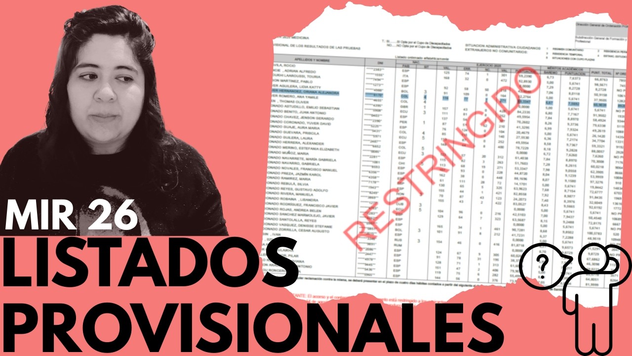 POST-MIR 2026 update: listados provisionales + toma de decisiones + importancia a lo importante
