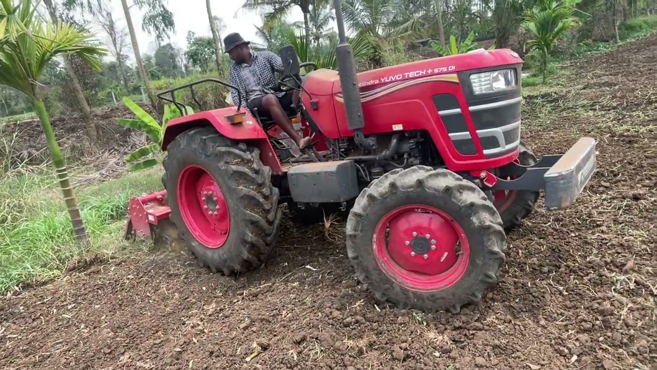 Mahindra Yuva tech +575DI Tractor 🚜 playing in rotor ￼￼￼