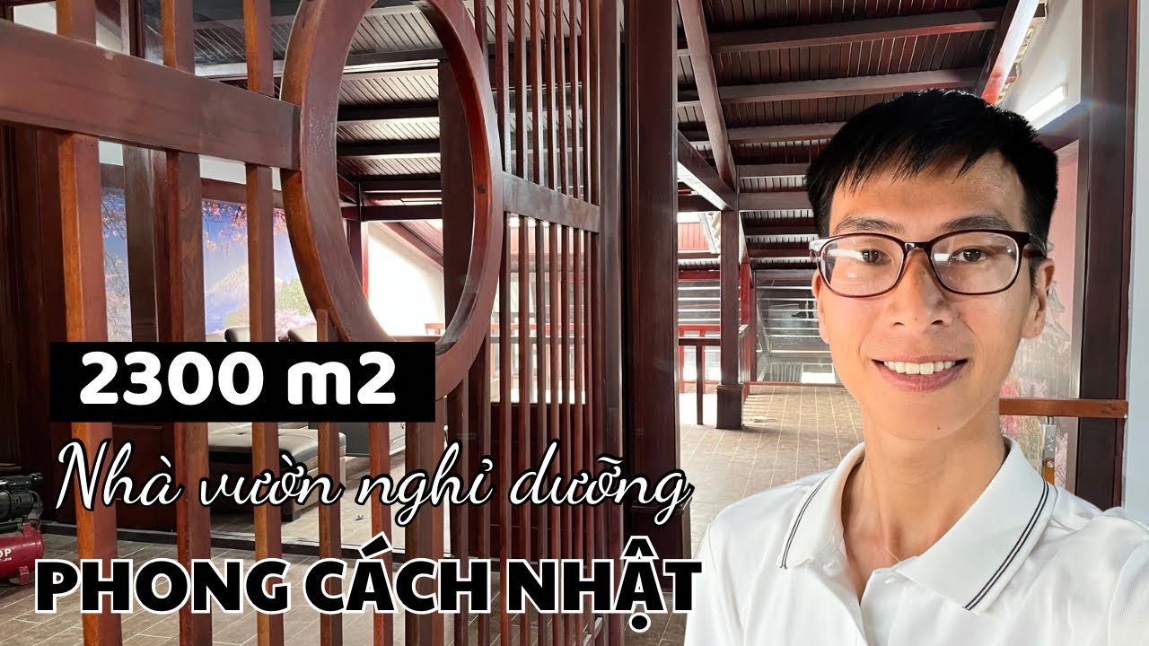 Nhà vườn 2300m2 gỗ cam sê có ao vườn cây ăn trái ở Long An phong cách Nhật
