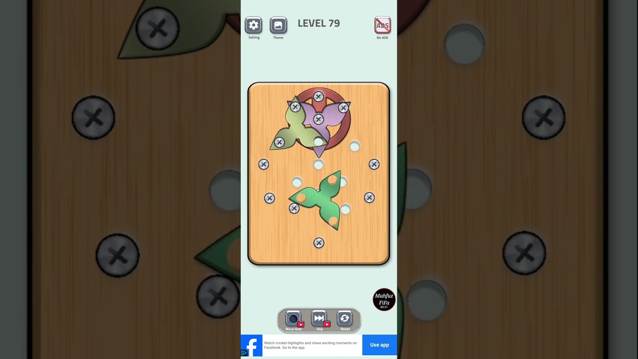 Nuts and Bolts level 79 🎮🌀🎮 Screw puzzle | walkthrough, Android,Ios offline gameplay| @MahfuzFIFA