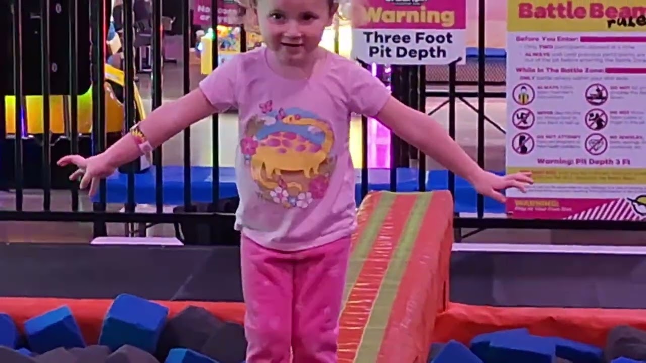 Indoors with our Granddaughters at Urban Air 