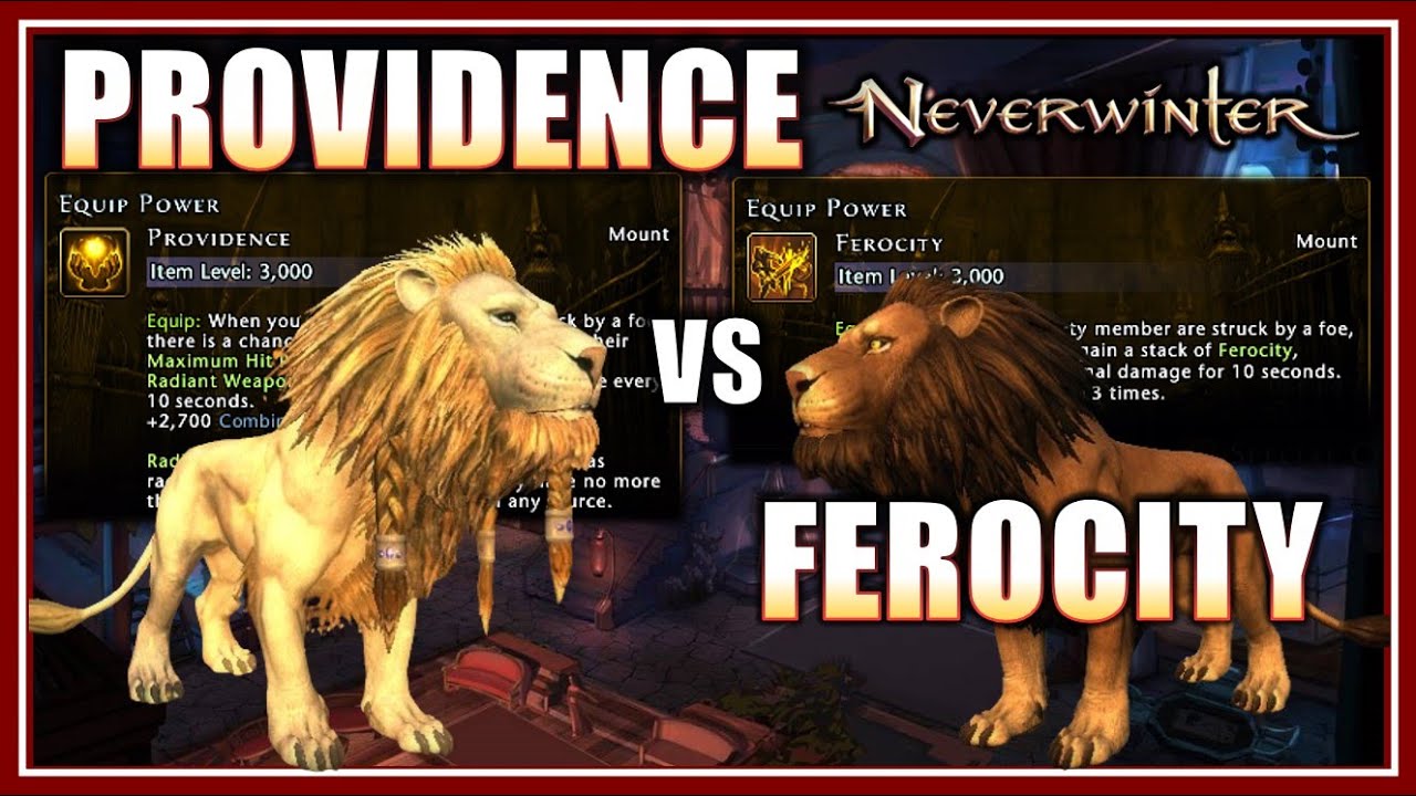 PROVIDENCE VS FEROCITY: What to Use for Max Damage!? (mount powers) - Neverwinter M29